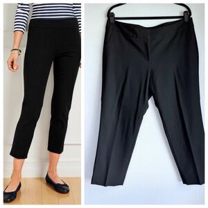 EUC Talbots Petites Signature Cropped Flat Front Trouser Pants in Black Size 16P